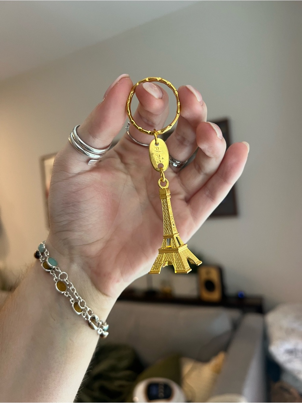 Gold Eiffel Tower Keychain - Women Accessories